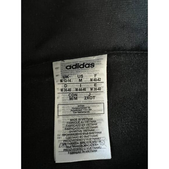 Adidas Track Jacket Women’s Size Medium Full Zip Black White Stripes Pockets - Picture 4 of 7